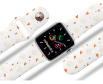 Apple watch řemínek Tlapičky se srdíčky - Bílá - 38/40/41mm