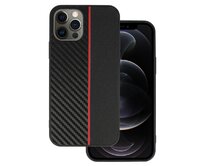 Kryt Carbon Protect pro Iphone 12 Pro Max , barva černá with , barva červená stripe