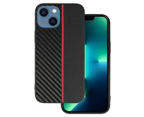 Kryt Carbon Protect pro Iphone 13 Mini , barva černá with , barva červená stripe