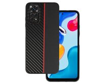 Kryt Carbon Protect pro Xiaomi Redmi Note 11 Pro/Note 11 Pro 5G , barva černá with , barva červená stripe