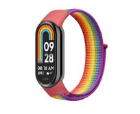 Náhradní náramek SportNylon Mi band 8 - Červeno-Duhová -