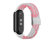 Pletený náramek Mi Band 8 - Bílo-Růžová -