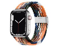 Pletený řemínek pro Apple Watch 42/44/45/49mm - Oranžovo-modro-zelený - -