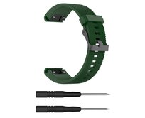 QuickFit silikonový vroubkovaný řemínek s přezkou 20mm - Armádně zelený -