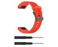 QuickFit silikonový vroubkovaný řemínek s přezkou 20mm - Oranžový -