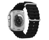 Vroubkovaný řemínek s přezkou pro Apple Watch 38/40/41mm - Černý - -