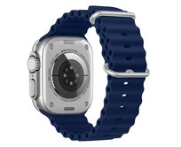 Vroubkovaný řemínek s přezkou pro Apple Watch 38/40/41mm - Tmavě Modrý - -