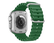 Vroubkovaný řemínek s přezkou pro Apple Watch 38/40/41mm - Zelený - -