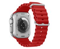 Vroubkovaný řemínek s přezkou pro Apple Watch 38/40/41mm - Červený - -