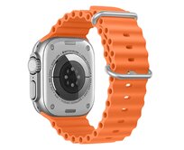 Vroubkovaný řemínek s přezkou pro Apple Watch 38/40/41mm - Oranžový - -