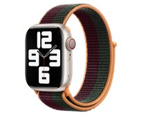 Nylonový řemínek pro Apple Watch 38/40/41mm - Vínovo-oranžovo-zelená - -