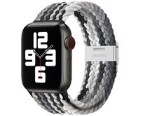 Pletený řemínek pro Apple Watch 38/40/41mm - Černo-šedo-bílý - -