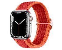 Pletený řemínek se sponou pro Apple Watch 38/40/41mm - Červeno-oranžový - -