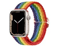 Pletený řemínek se sponou pro Apple Watch 38/40/41mm - Duhový - -