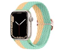 Pletený řemínek se sponou pro Apple Watch 38/40/41mm - Žluto-mentolový - -