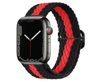 Pletený řemínek se sponou pro Apple Watch 38/40/41mm - Černo-červené - -