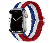 Pletený řemínek se sponou pro Apple Watch 38/40/41mm - Modro-bílo-červený - -