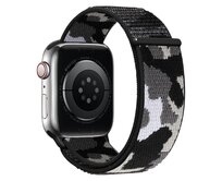 Nylonový řemínek kamufláž pro Apple Watch 38/40/41mm - Černá kamufláž - -