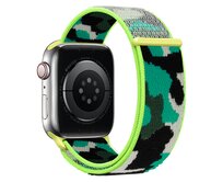 Nylonový řemínek kamufláž pro Apple Watch 38/40/41mm - Světle-zelená kamufláž - -