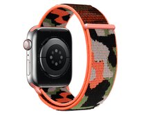 Nylonový řemínek kamufláž pro Apple Watch 38/40/41mm - Oranžová kamufláž - -