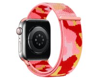 Nylonový řemínek kamufláž pro Apple Watch 38/40/41mm - Červená kamufláž - -