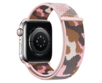 Nylonový řemínek kamufláž pro Apple Watch 38/40/41mm - Růžová Kamufláž - -