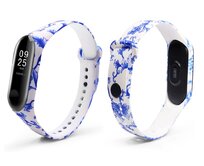 Náhradní náramek Mi Band 3/4 Modré rostliny