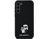 Originální kryt KARL LAGERFELD hardcase Silicone Karl&Choupette Metal Pin KLHCSA35SMHKCNPK pro Samsung Galaxy A35 , barva černá