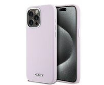 Originální kryt DKNY Liquid Silicone Small Metal Logo MagSafe DKHMP14XSMCHLP for Apple iPhone 14 Pro Max , barva růžová