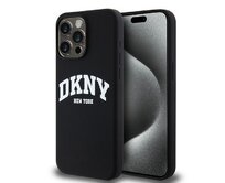 Originální kryt DKNY Liquid Silicone White Printed Logo MagSafe DKHMP13XSNYACH for Apple iPhone 13 Pro Max , barva černá