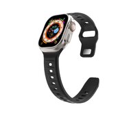 Silikonový vroubkovaný řemínek pro Apple Watch 38/40/41mm - Černý - -