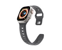 Silikonový vroubkovaný řemínek pro Apple Watch 38/40/41mm - Tmavě šedý - -