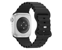 Vroubkovaný řemínek pro Apple Watch 38/40/41mm - Černý - -