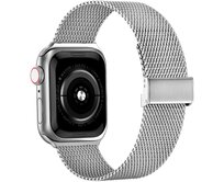 Milánský tah s přezkou pro Apple Watch 42/44/45/49mm - Stříbrná - -