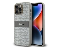 Originální kryt DKNY Leather Mono Stripe & Metal Logo DKHCP14XPRTHSLE for Apple iPhone 14 Pro Max beige