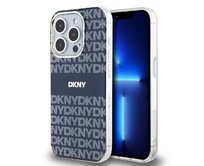 Originální kryt DKNY IML Mono & Stripe MagSafe DKHMP15LHRHSEB for Apple iPhone 15 Pro , barva modrá