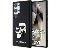 Originální kryt KARL LAGERFELD  hardcase 3D Rubber Karl&Choupette KLHCS24L3DRKCNK pro Samsung Galaxy S24 Ultra , barva černá