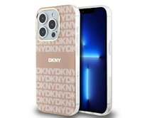 Originální kryt DKNY IML Mono & Stripe MagSafe DKHMP14LHRHSEP for Apple iPhone 14 Pro , barva růžová