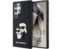 Originální kryt KARL LAGERFELD  hardcase 3D Rubber Karl&Choupette KLHCS24L3DRKCNK pro Samsung Galaxy S24 Ultra , barva černá