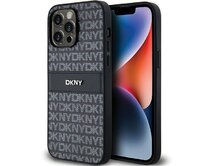 Originální kryt DKNY Leather Mono Stripe & Metal Logo DKHCP14LPRTHSLK for Apple iPhone 14 Pro , barva černá