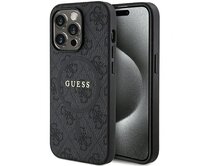 Originální kryt GUESS hardcase 4G Collection Leather Metal Logo MagSafe GUHMP15LG4GFRK for Apple iPhone 15 Pro , barva černá