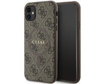 Originální kryt GUESS hardcase 4G Collection Leather Metal Logo MagSafe GUHMN61G4GFRW for Apple iPhone 11/XR , barva hnědá