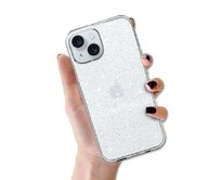 Kryt Glitter pro Apple iPhone 15 , barva stříbrná