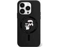 Originální kryt KARL LAGERFELD hardcase Silicone Karl & Choupette MagSafe KLHMP15LSCMKCRHK for Apple iPhone 15 Pro , barva černá