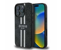 Originální kryt GUESS hardcase 4G Printed Stripes MagSafe GUHMP16LP4RPSK for Apple iPhone 16 Pro , barva černá