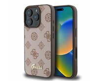 Originální kryt GUESS hardcase Peony Script MagSafe GUHMP16LPGPYSW for Apple iPhone 16 Pro , barva hnědá