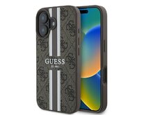 Originální kryt GUESS hardcase 4G Printed Stripes MagSafe GUHMP16MP4RPSW for Apple iPhone 16 Plus , barva hnědá