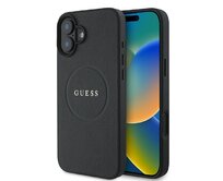 Originální kryt GUESS hardcase Grained , barva zlatá Ring MagSafe GUHMP16MPGHSMMK for Apple iPhone 16 Plus , barva černá