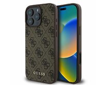 Originální kryt GUESS hardcase 4G Classic GUHCP16LG4GFBR for Apple iPhone 16 Pro , barva hnědá