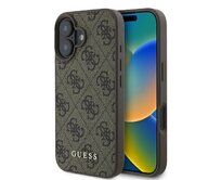 Originální kryt GUESS hardcase 4G Classic GUHCP16MG4GFBR for Apple iPhone 16 Plus , barva hnědá